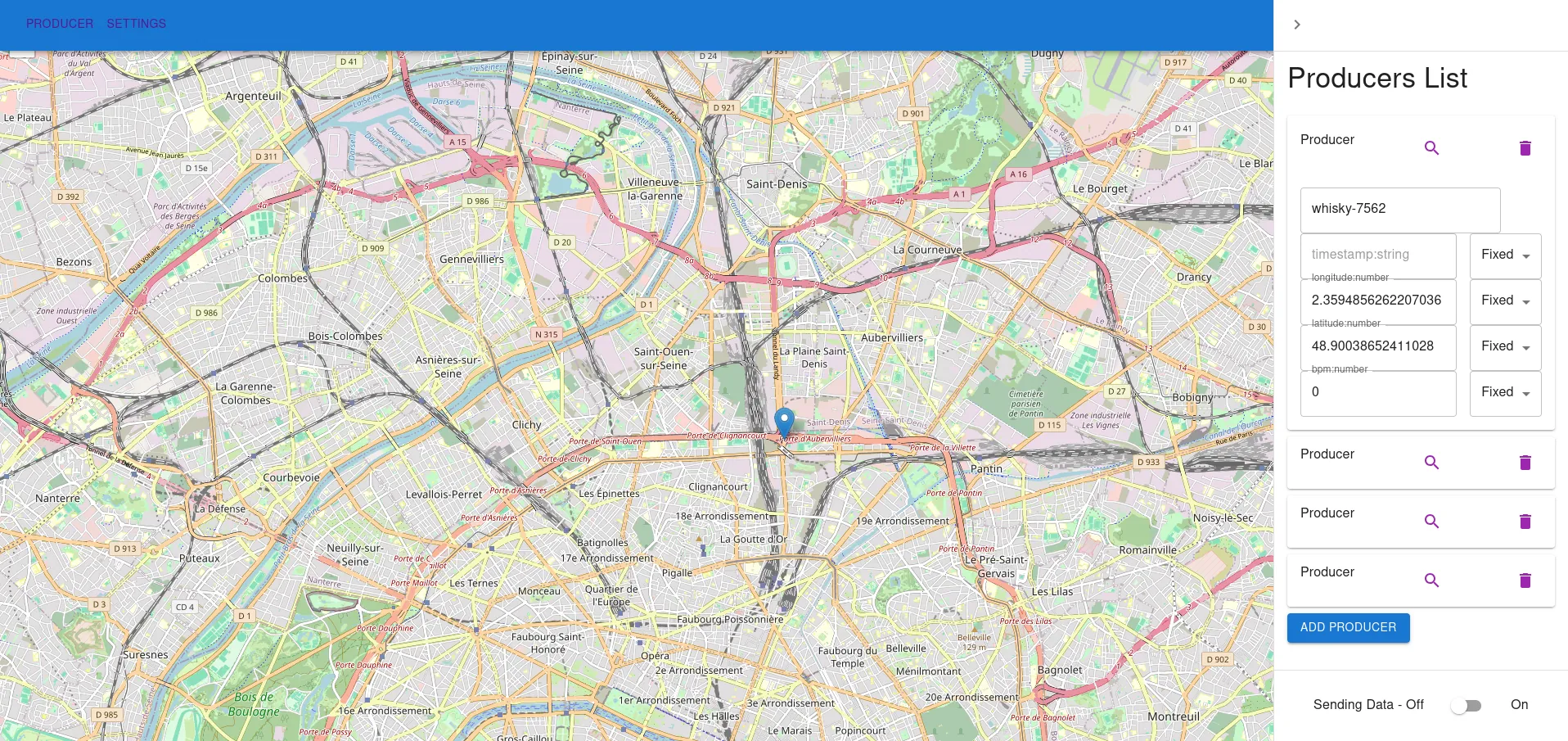 Kafka Geoproducer UI